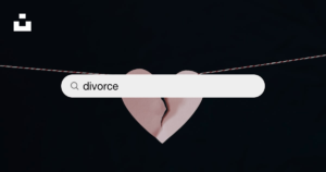 broken heart image with Divorce banner across middle