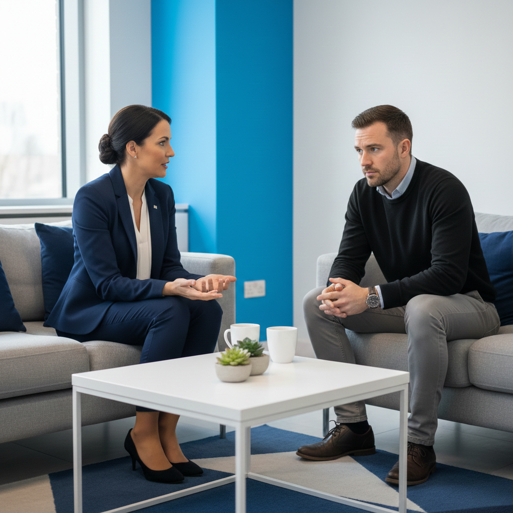 business owner asking solicitor for legal advice during the divorce process