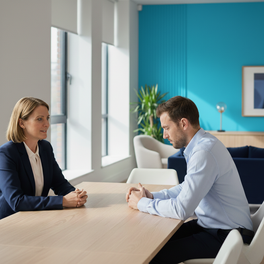 divorce solicitor for men meeting a client