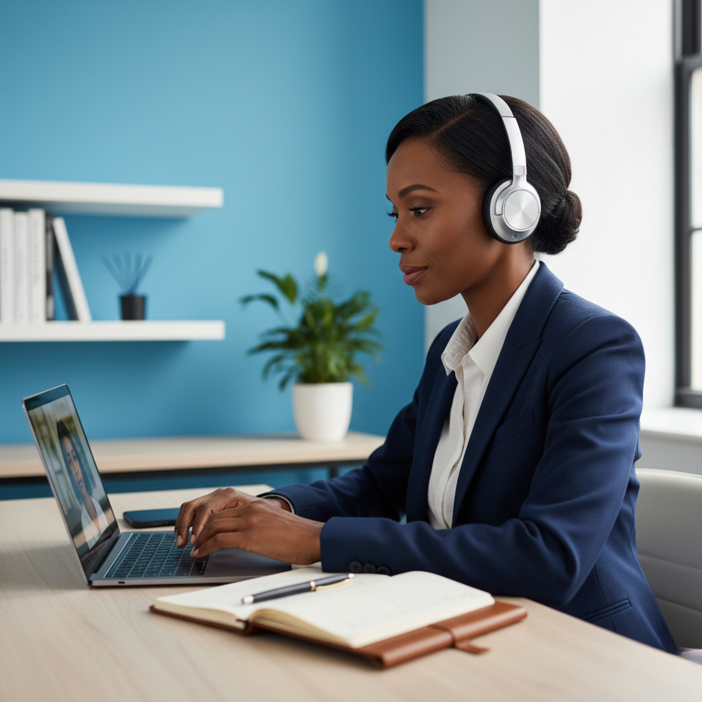 high net worth divorce solicitor doing an online consultation with a client