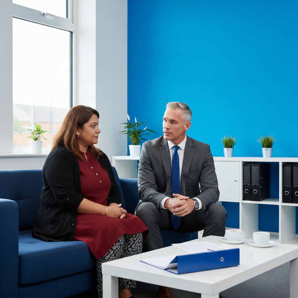 separation agreement lawyer talking to client